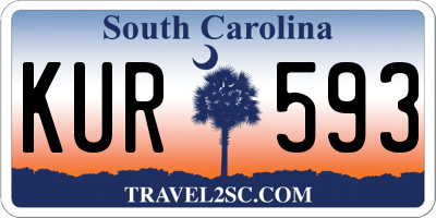 SC license plate KUR593