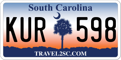 SC license plate KUR598