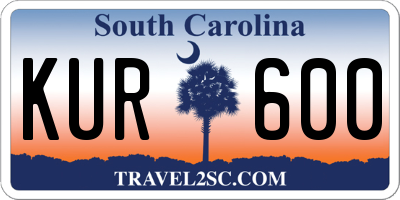 SC license plate KUR600