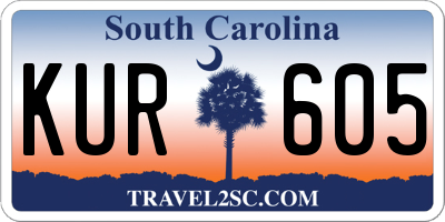 SC license plate KUR605