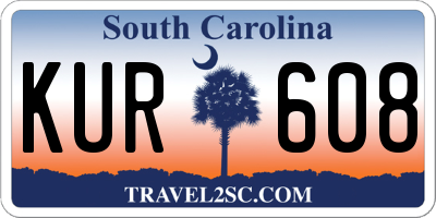 SC license plate KUR608
