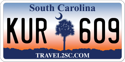 SC license plate KUR609