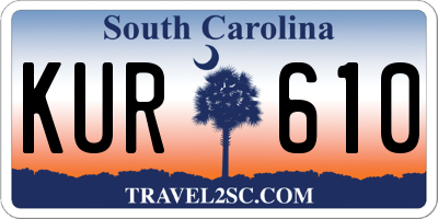 SC license plate KUR610