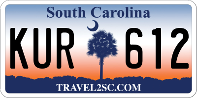 SC license plate KUR612