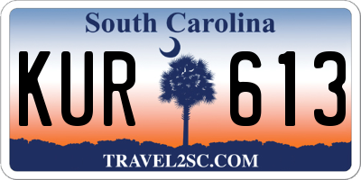 SC license plate KUR613
