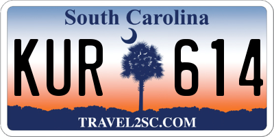 SC license plate KUR614