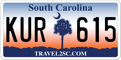 SC license plate KUR615