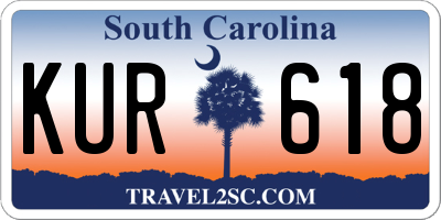 SC license plate KUR618