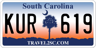 SC license plate KUR619