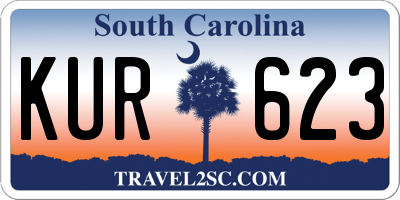 SC license plate KUR623