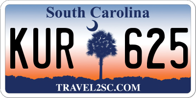 SC license plate KUR625