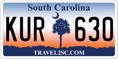 SC license plate KUR630