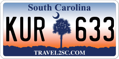 SC license plate KUR633