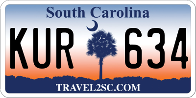 SC license plate KUR634
