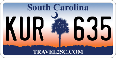 SC license plate KUR635