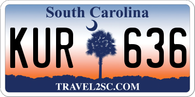 SC license plate KUR636