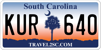 SC license plate KUR640