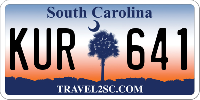 SC license plate KUR641