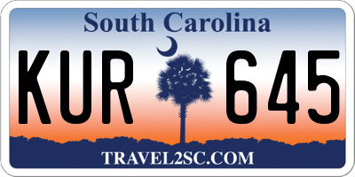 SC license plate KUR645