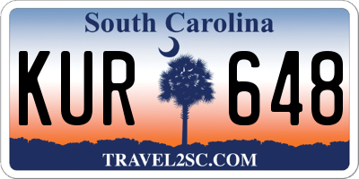 SC license plate KUR648