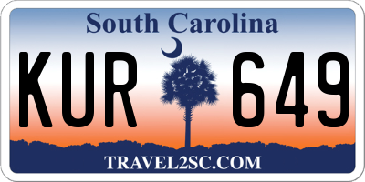 SC license plate KUR649