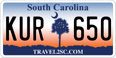 SC license plate KUR650