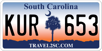 SC license plate KUR653