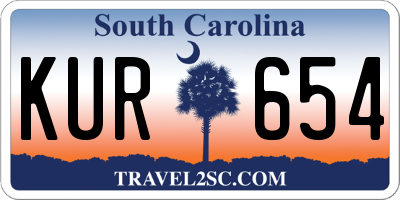 SC license plate KUR654