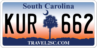 SC license plate KUR662
