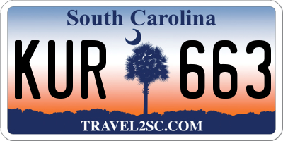 SC license plate KUR663