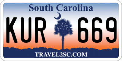 SC license plate KUR669