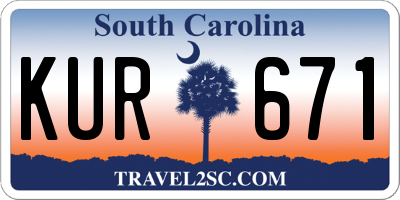 SC license plate KUR671
