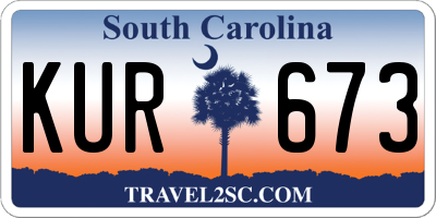 SC license plate KUR673