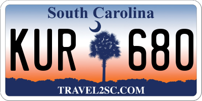 SC license plate KUR680
