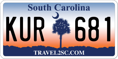 SC license plate KUR681