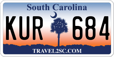 SC license plate KUR684