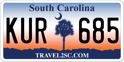 SC license plate KUR685