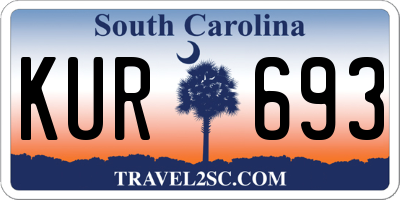 SC license plate KUR693