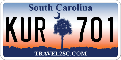 SC license plate KUR701