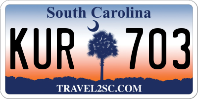 SC license plate KUR703