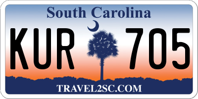 SC license plate KUR705