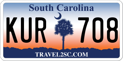SC license plate KUR708