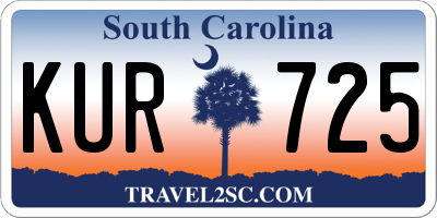 SC license plate KUR725