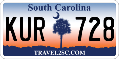 SC license plate KUR728