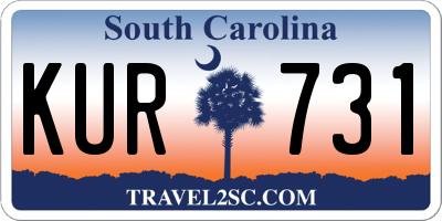 SC license plate KUR731
