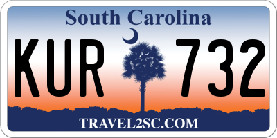 SC license plate KUR732
