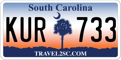 SC license plate KUR733