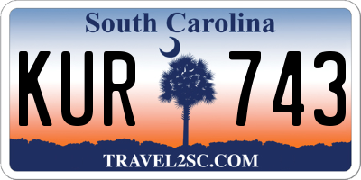 SC license plate KUR743