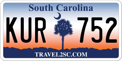 SC license plate KUR752