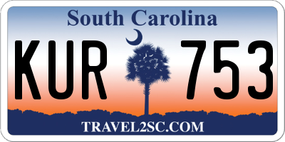SC license plate KUR753
